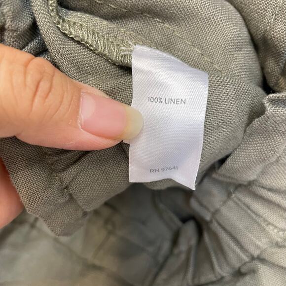 Purejill Garment Dyed Linen Olive Green Shorts Women's Medium NWT 100% Linen - Picture 7 of 12